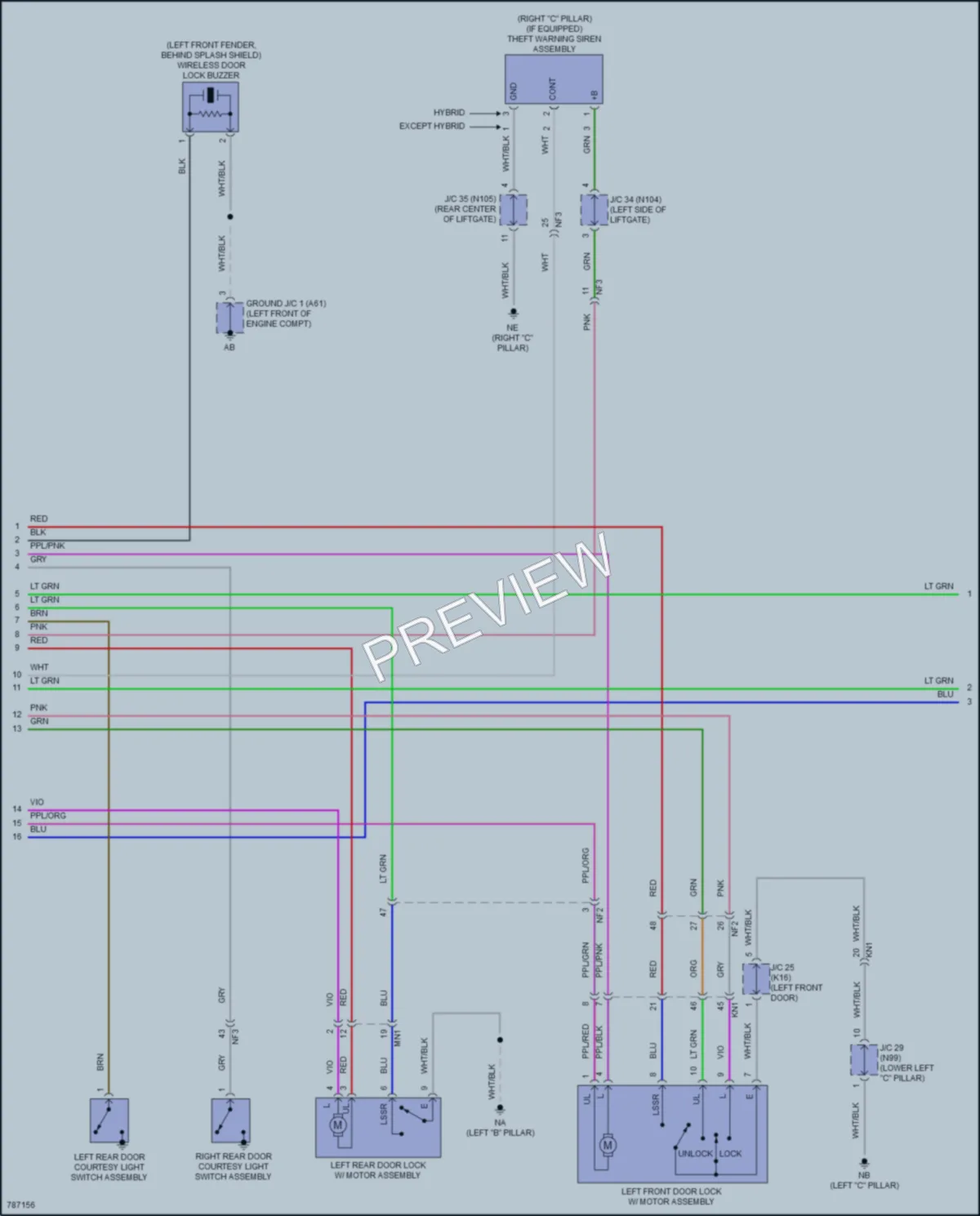 2022 Lexus UX200 Anti Theft wiring diagram preview