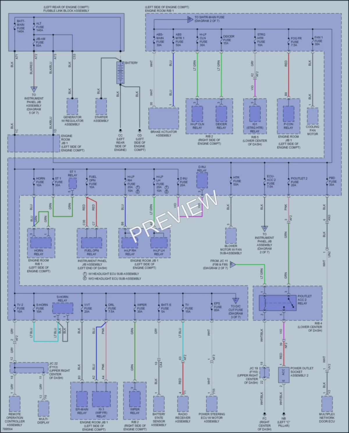 2022 Lexus UX200 Power Distribution wiring diagram preview