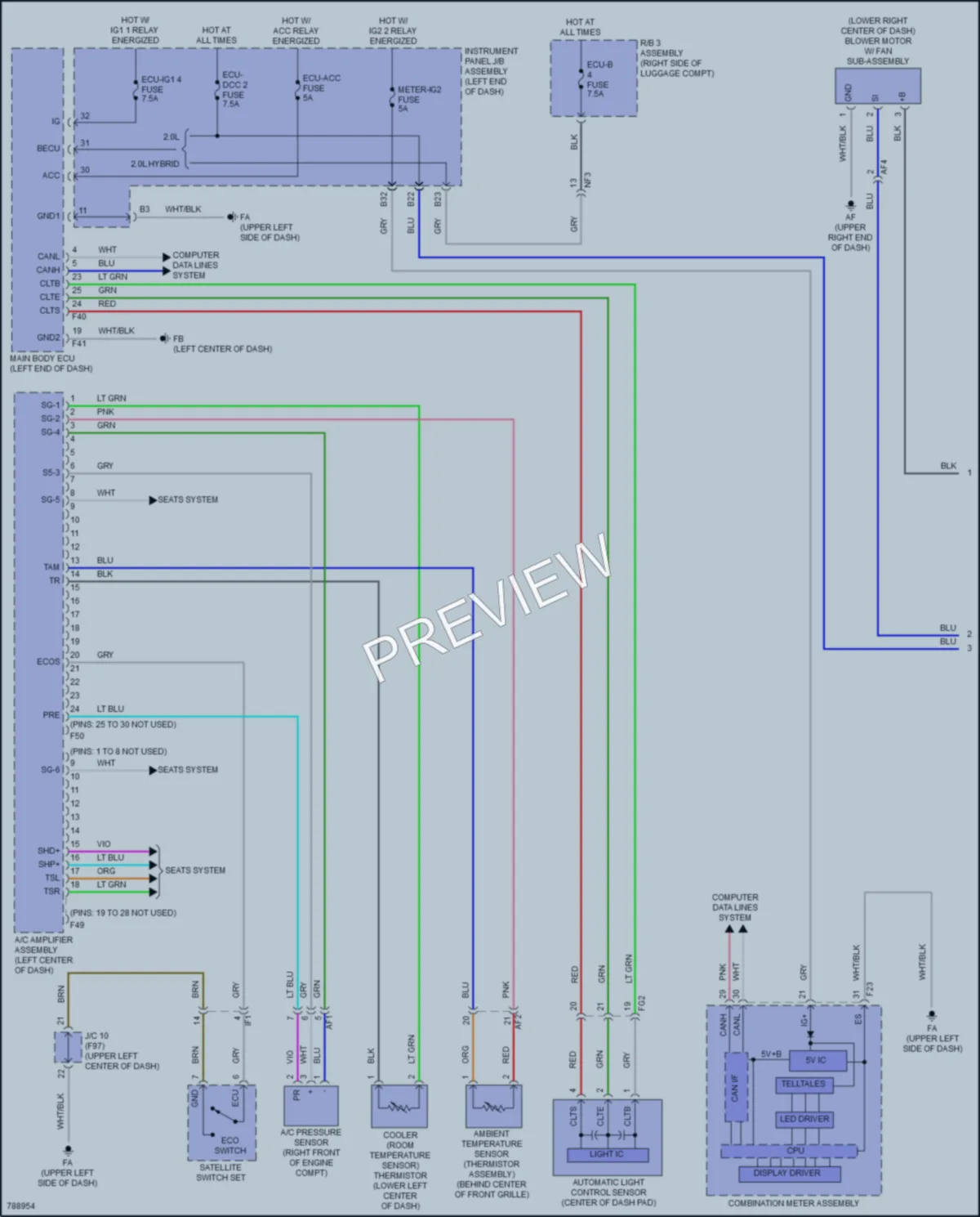 2022 Lexus UX250h Air Conditioning wiring diagram preview