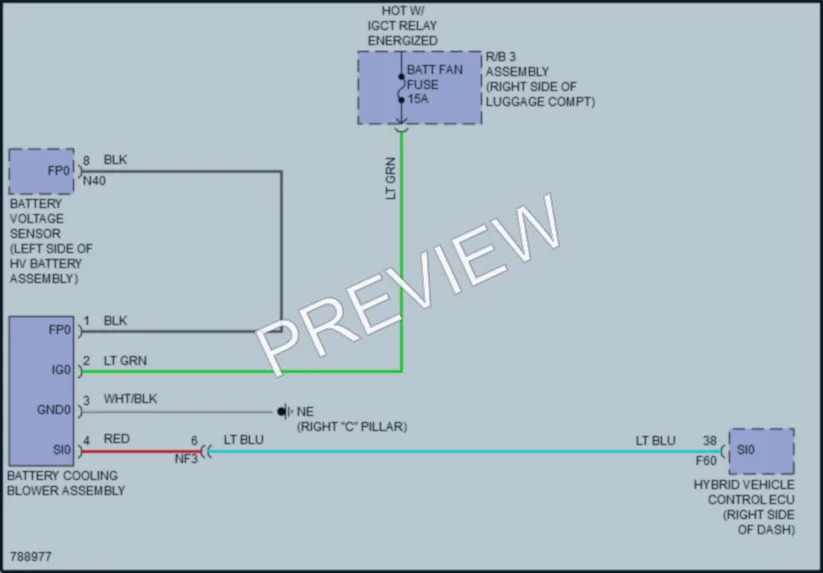 2022 Lexus UX250h Cooling Fan wiring diagram preview