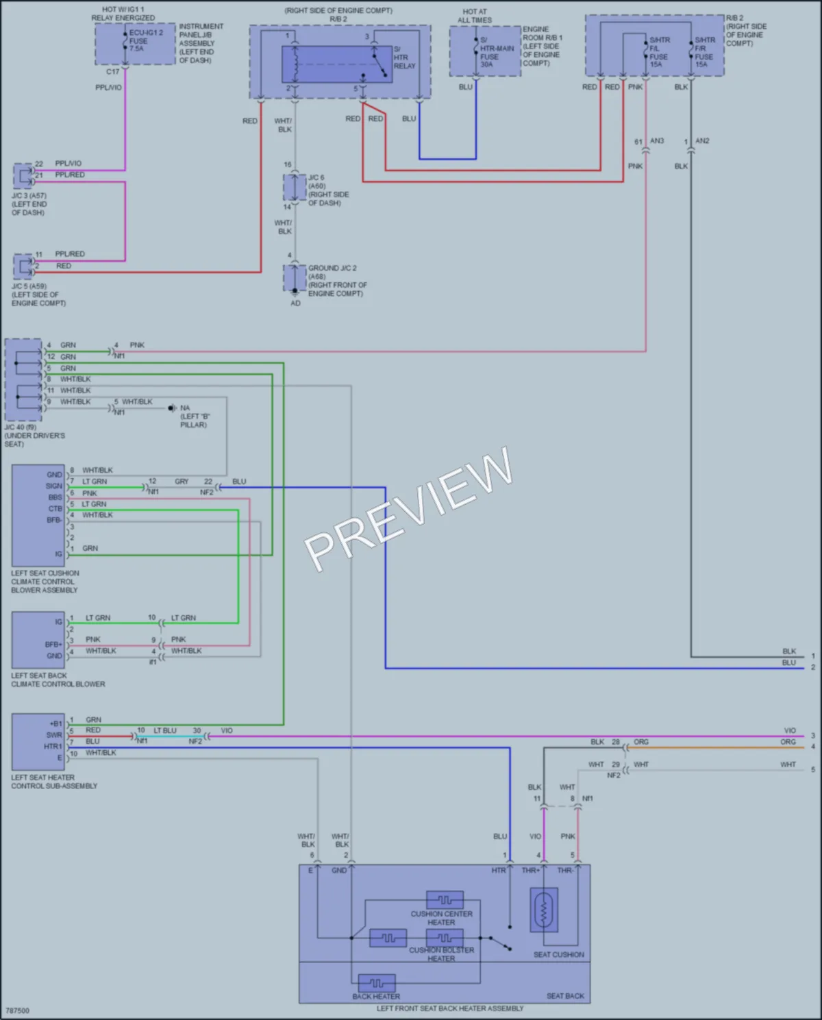 2022 Lexus UX250h Power Seats wiring diagram preview