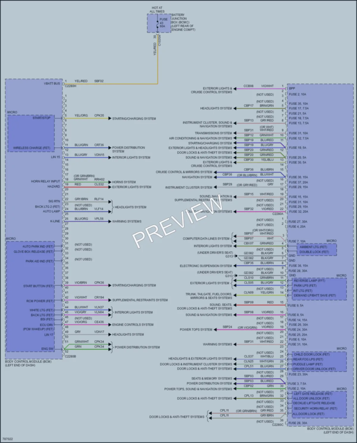 2022 Lincoln Aviator Body Control Modules wiring diagram preview