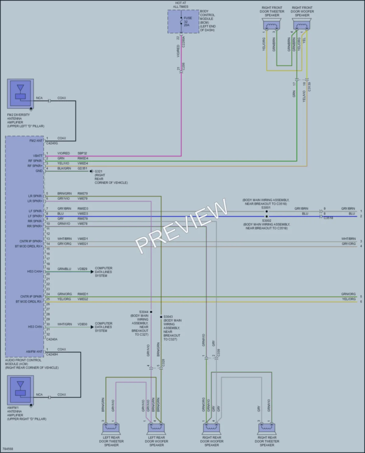 2022 Lincoln Aviator Radio wiring diagram preview
