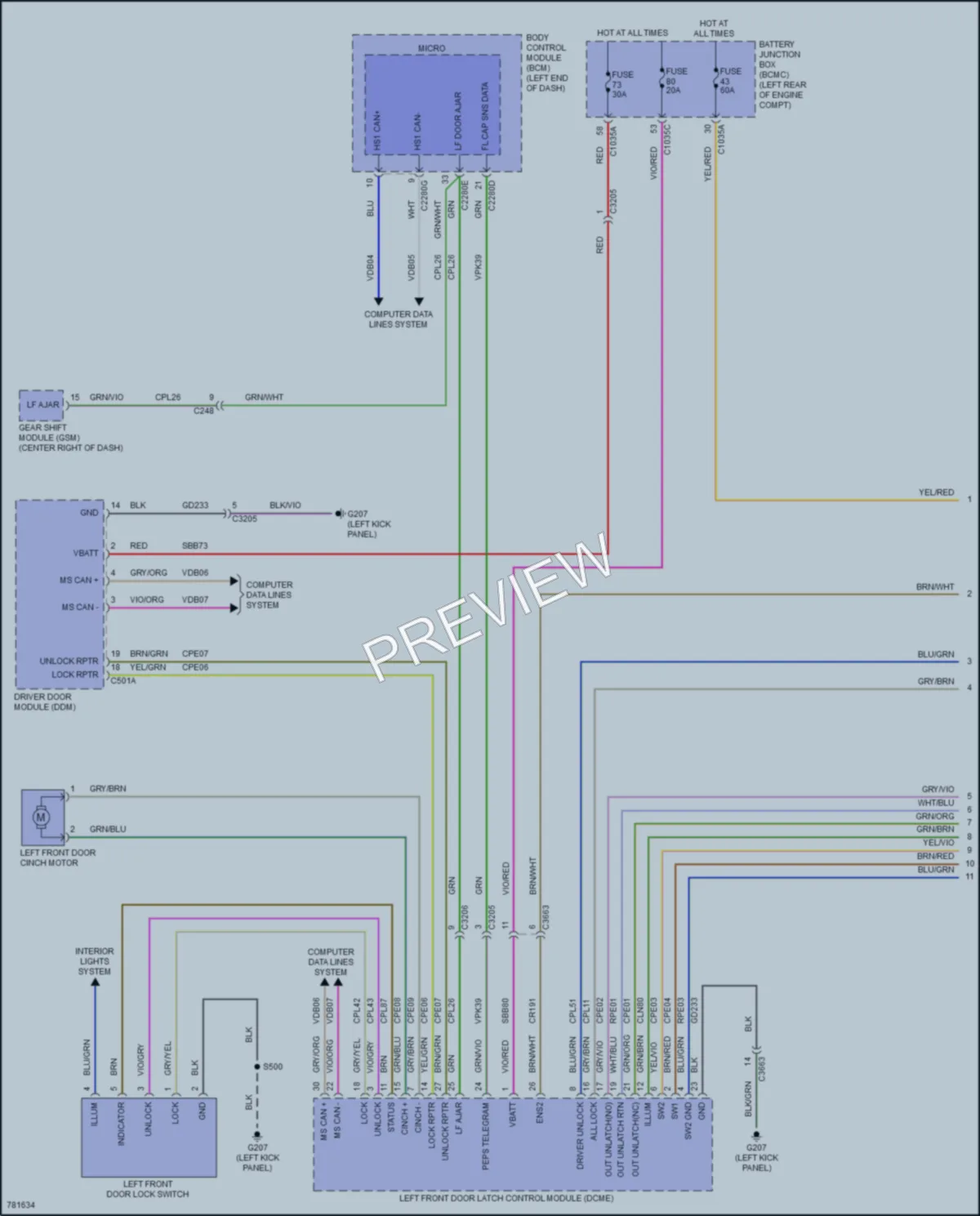 2022 Lincoln AviatorPlugIn Power Door Locks wiring diagram preview