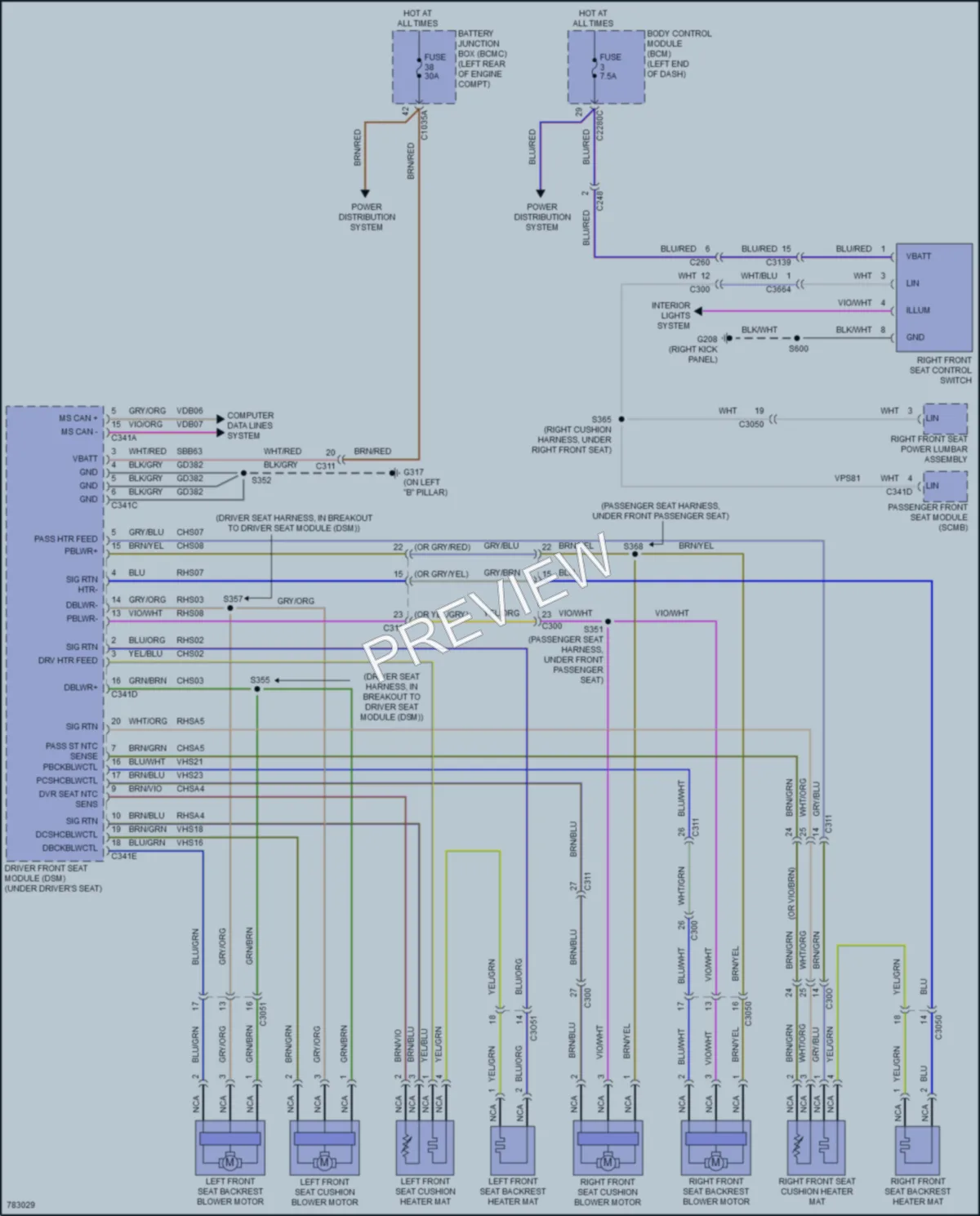 2022 Lincoln AviatorPlugIn Power Seats wiring diagram preview