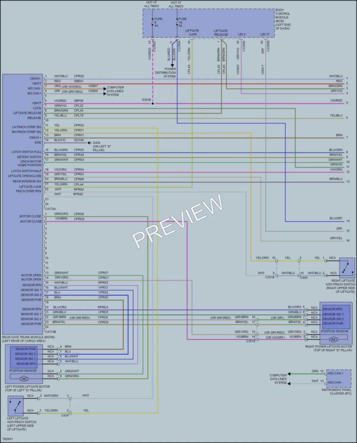 2022 Lincoln AviatorPlugIn Trunk Tailgate Fuel Door wiring diagram preview