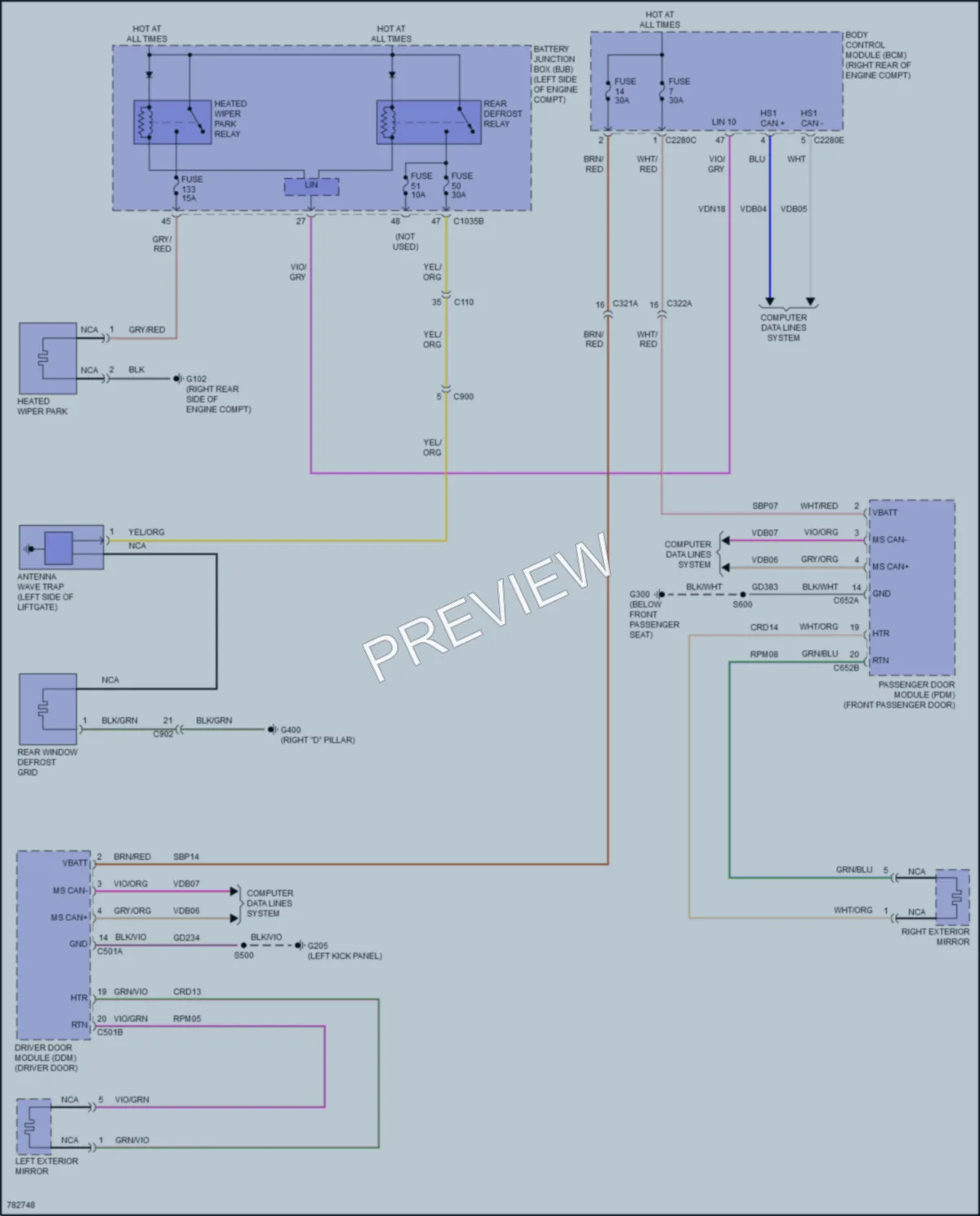 2022 Lincoln Corsair Defoggers wiring diagram preview