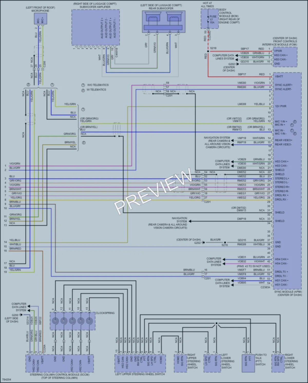 2022 Lincoln Corsair Navigation wiring diagram preview