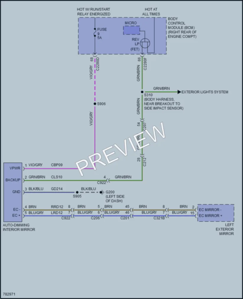 2022 Lincoln Corsair Power Mirrors wiring diagram preview