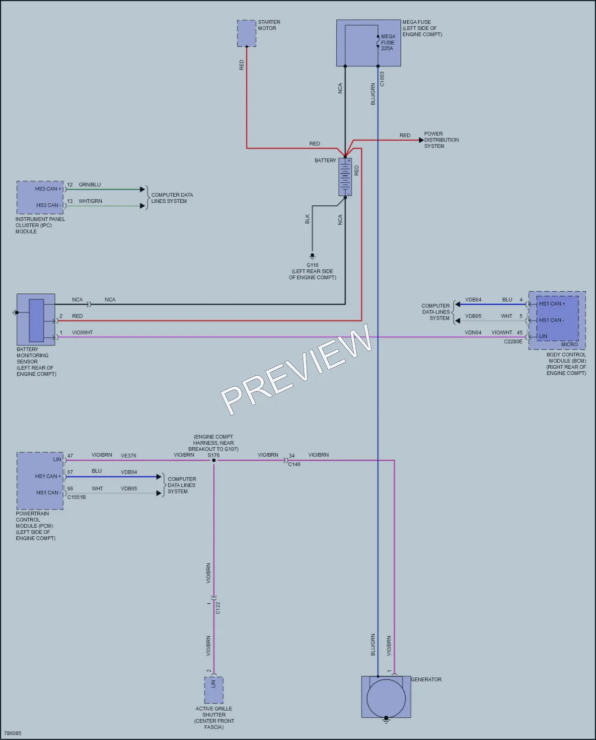 2022 Lincoln Corsair Starting Charging wiring diagram preview