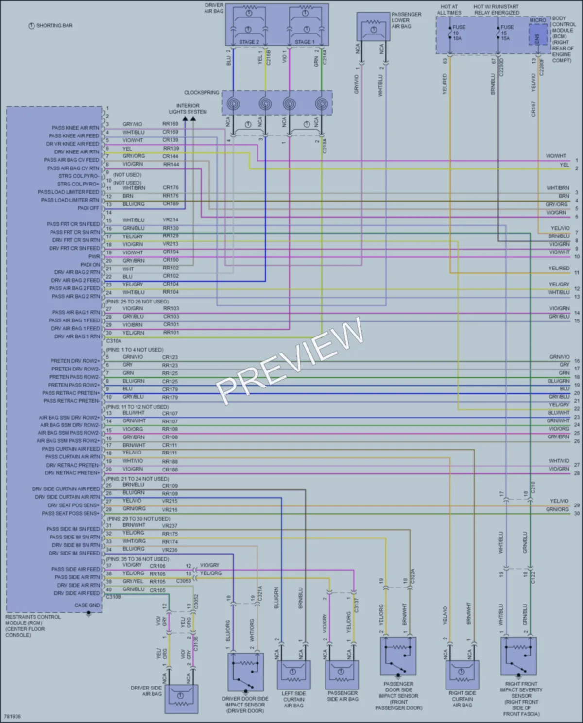 2022 Lincoln Corsair Supplemental Restraints wiring diagram preview