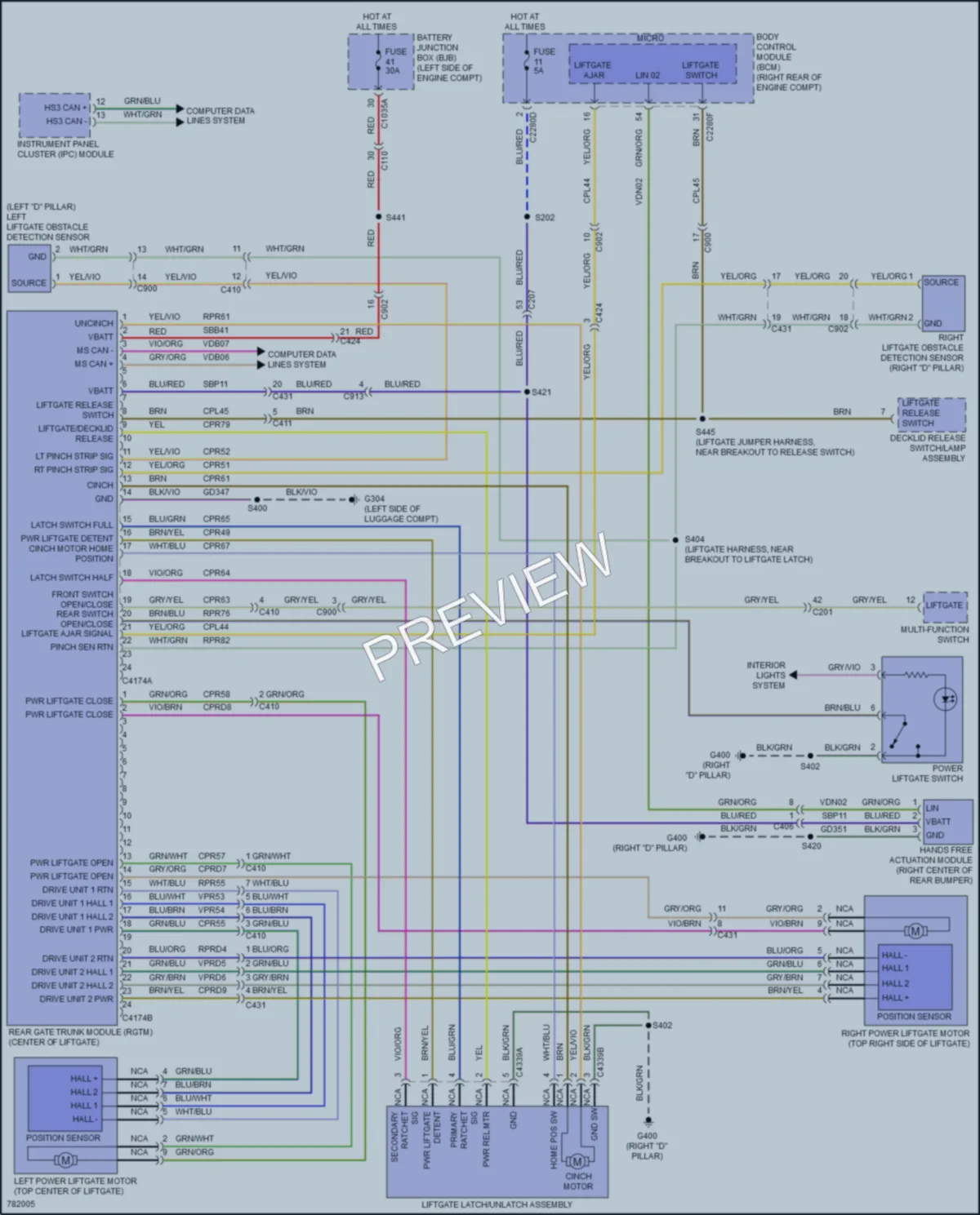 2022 Lincoln Corsair Trunk Tailgate Fuel Door wiring diagram preview