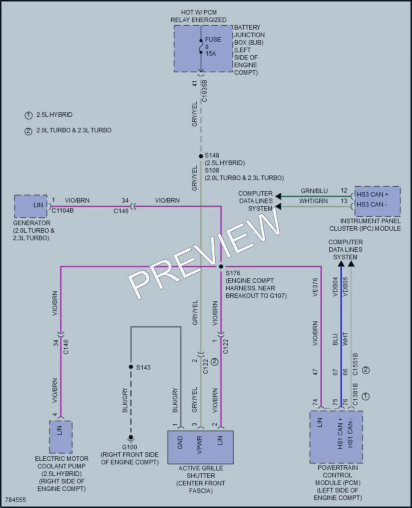 2022 Lincoln CorsairPlugIn Active Bodyworks wiring diagram preview