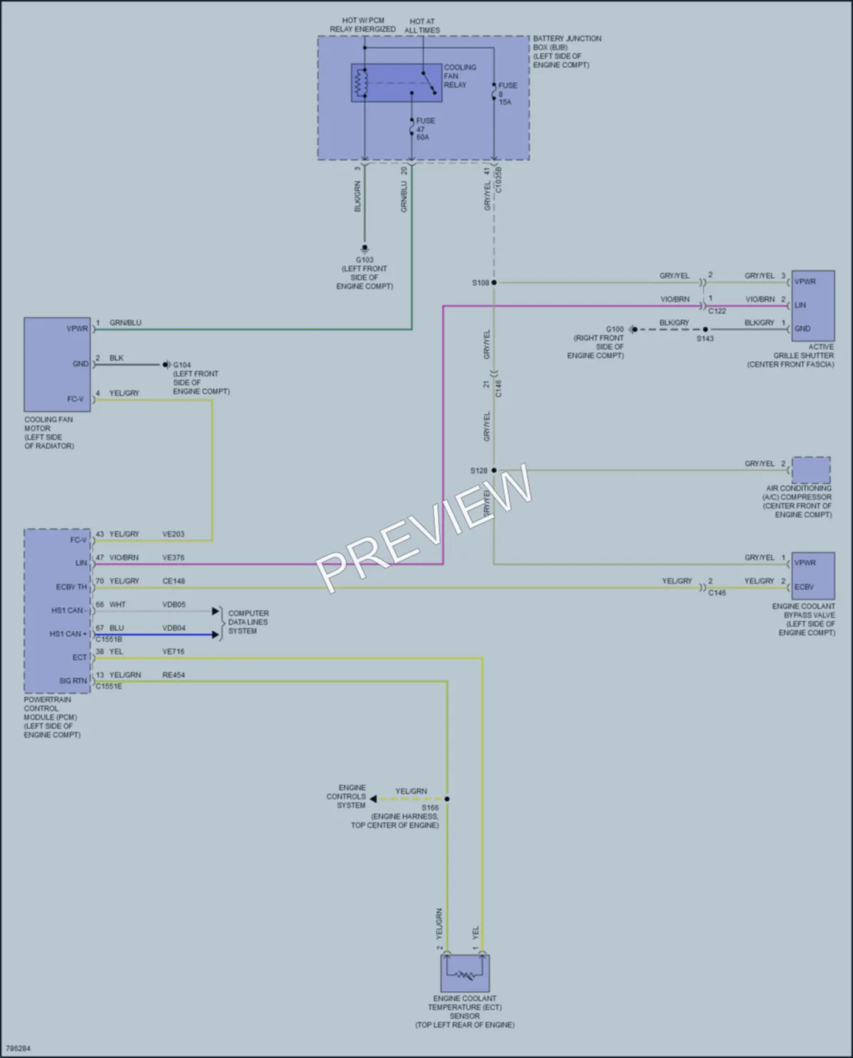 2022 Lincoln CorsairPlugIn Cooling Fan wiring diagram preview