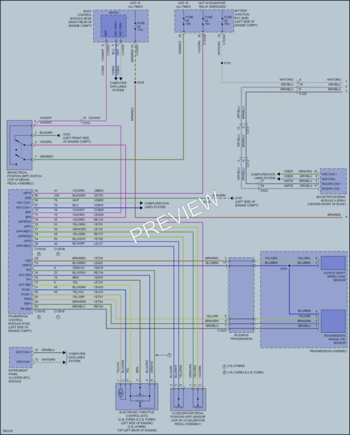 2022 Lincoln CorsairPlugIn Cruise Control wiring diagram preview