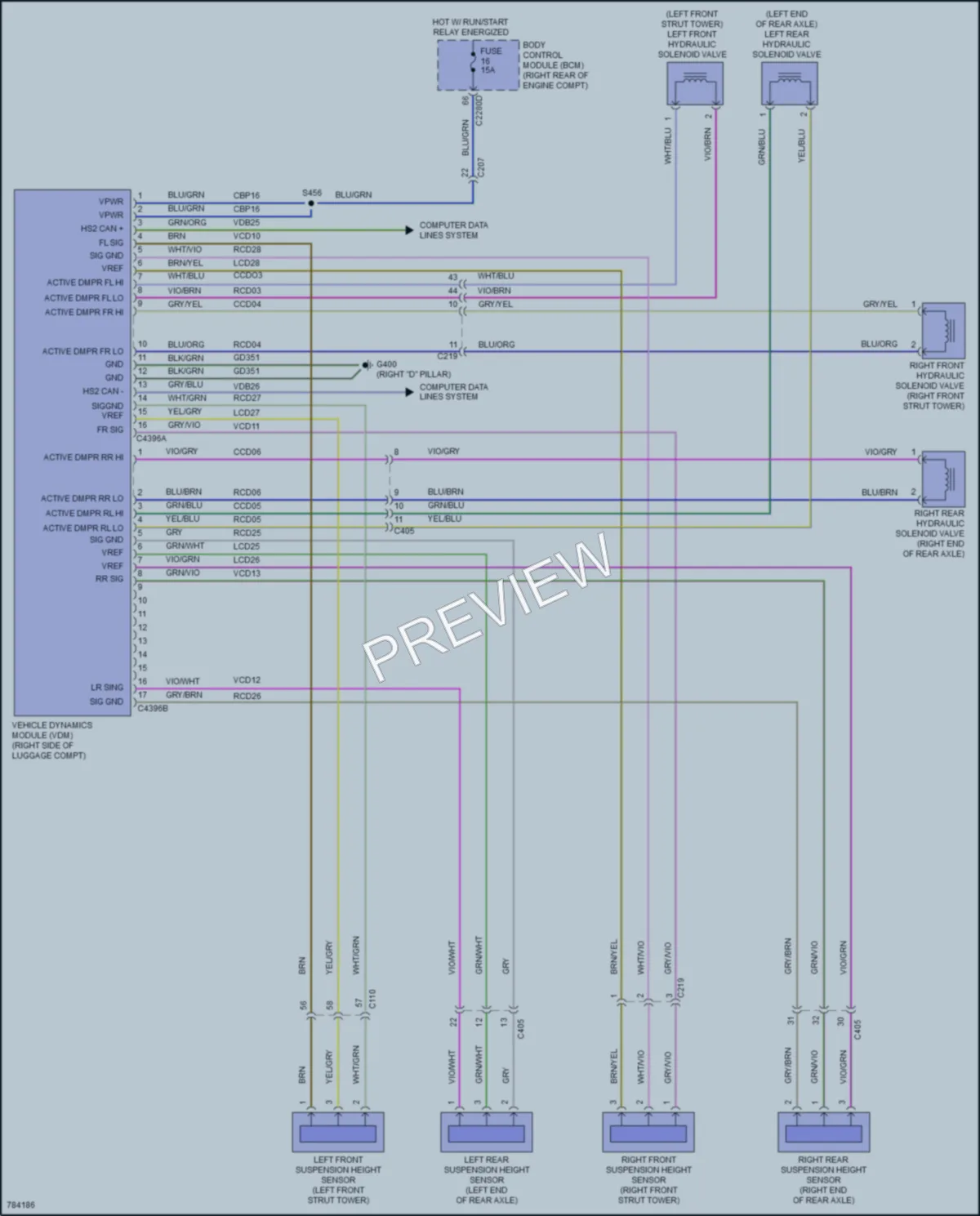 2022 Lincoln CorsairPlugIn Electronic Suspension wiring diagram preview
