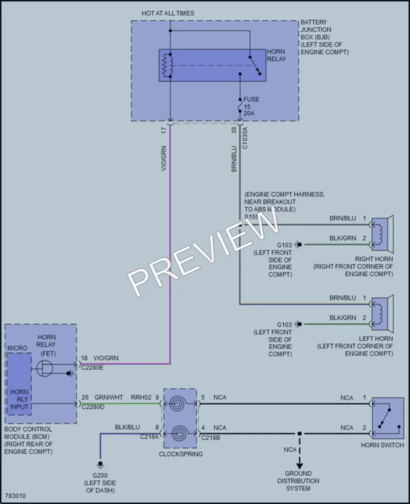 2022 Lincoln CorsairPlugIn Horn wiring diagram preview
