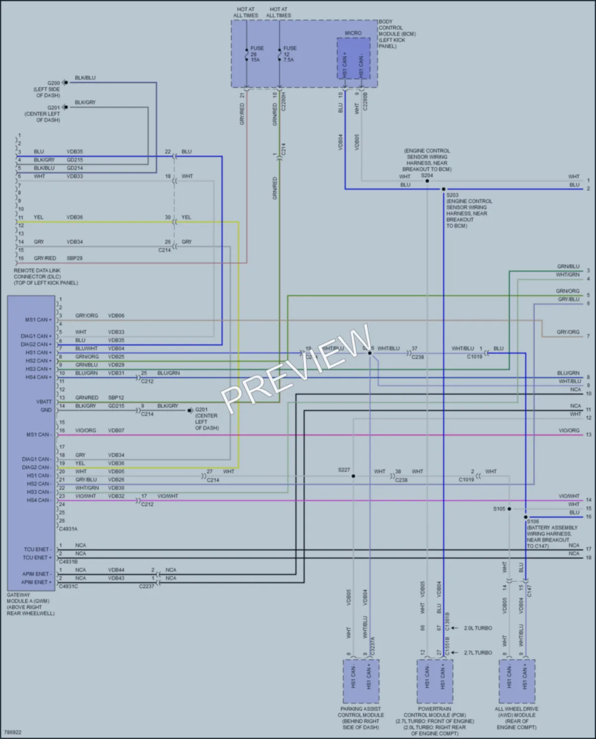 2022 Lincoln Nautilus Computer Data Lines wiring diagram preview
