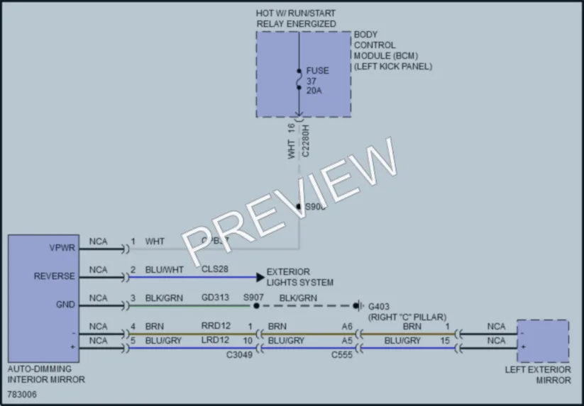 2022 Lincoln Nautilus Power Mirrors wiring diagram preview