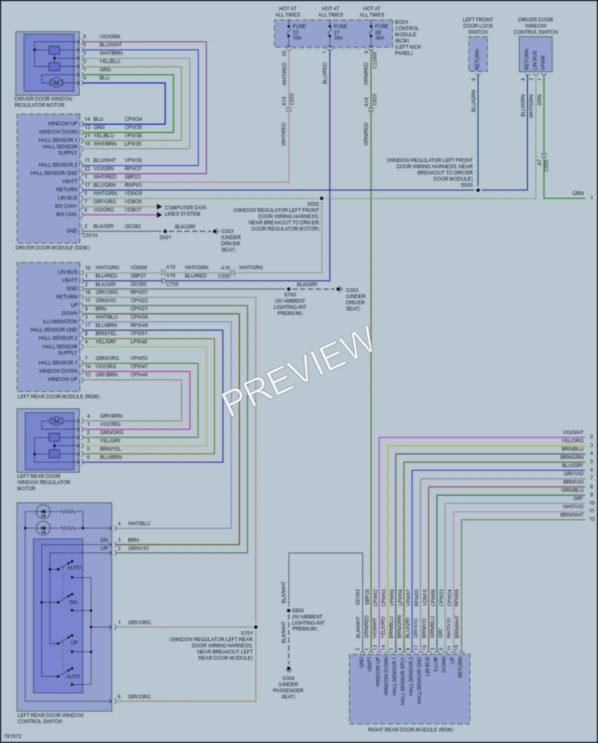 2022 Lincoln Nautilus Power Windows wiring diagram preview