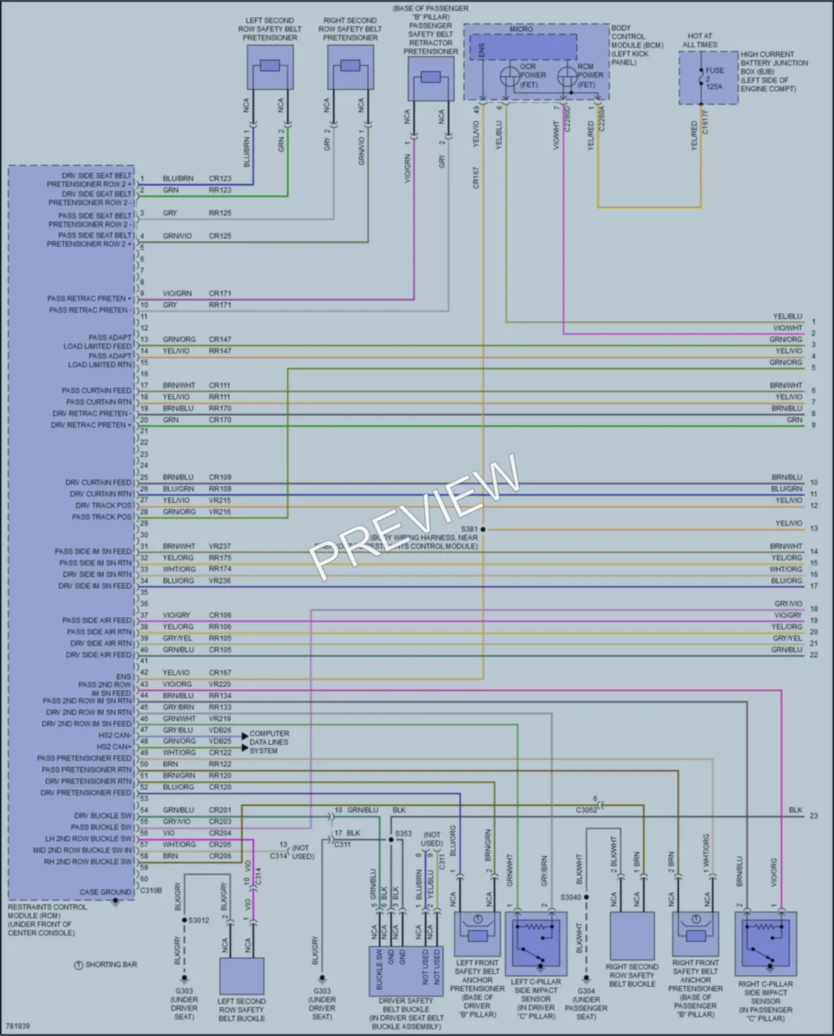 2022 Lincoln Nautilus Supplemental Restraints wiring diagram preview