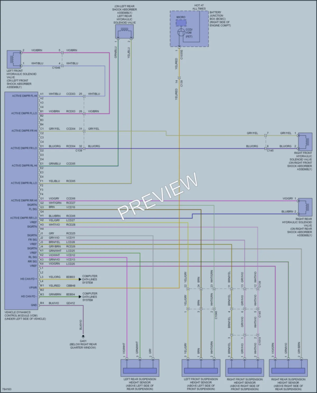 2022 Lincoln Navigator Electronic Suspension wiring diagram preview