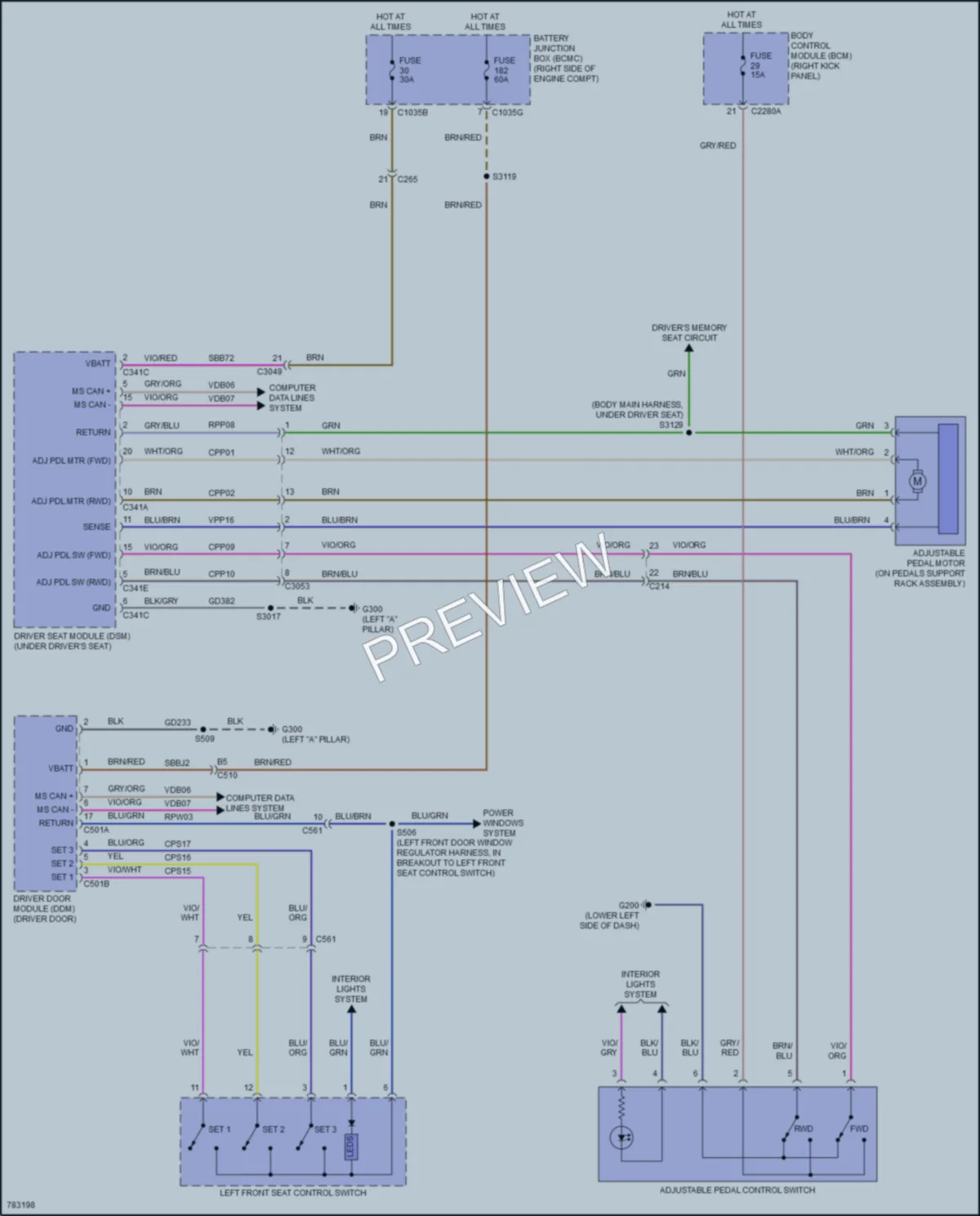 2022 Lincoln Navigator Memory Systems wiring diagram preview