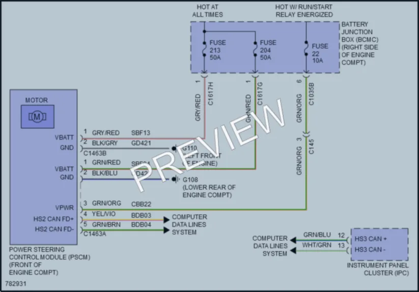 2022 Lincoln NavigatorL Electronic Power Steering wiring diagram preview
