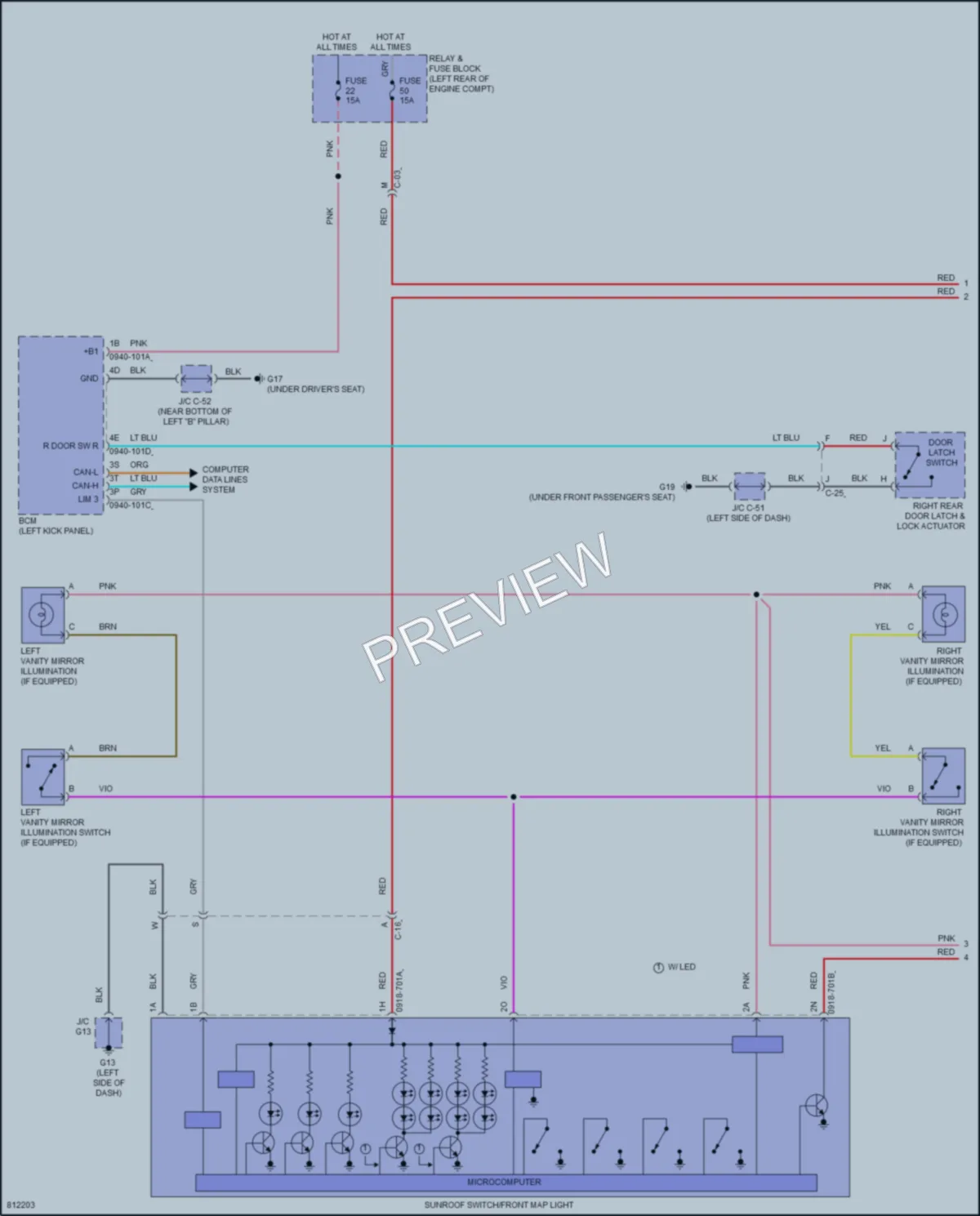 2022 Mazda 3 Interior Lights wiring diagram preview
