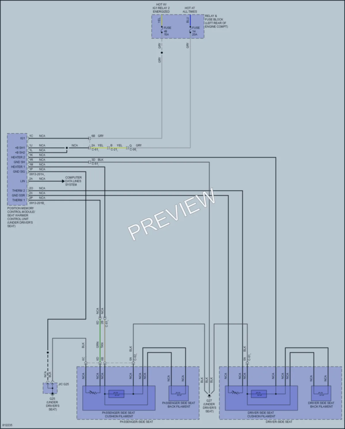 2022 Mazda 3 Power Seats wiring diagram preview