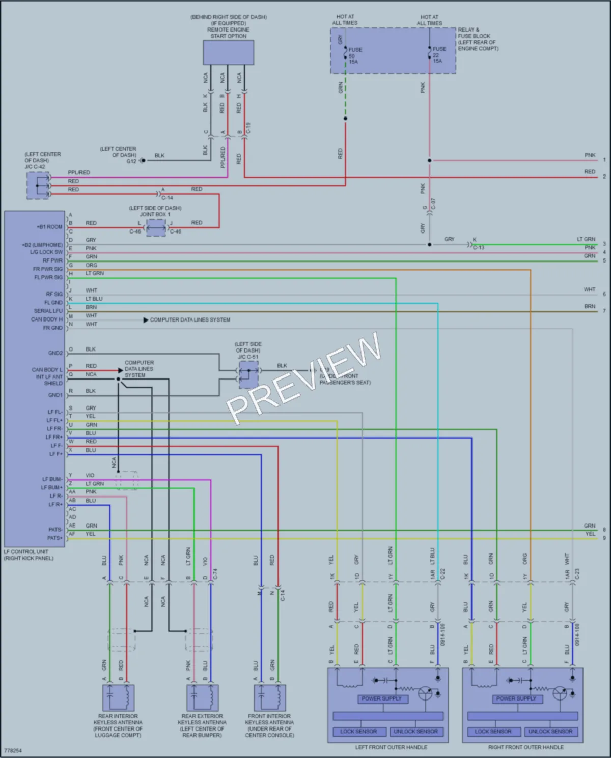 2022 Mazda CX30 Power Door Locks wiring diagram preview