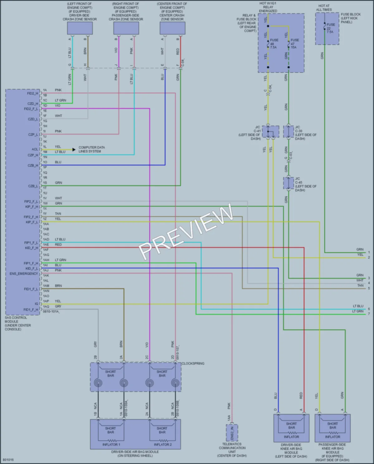 2022 Mazda CX30 Supplemental Restraints wiring diagram preview