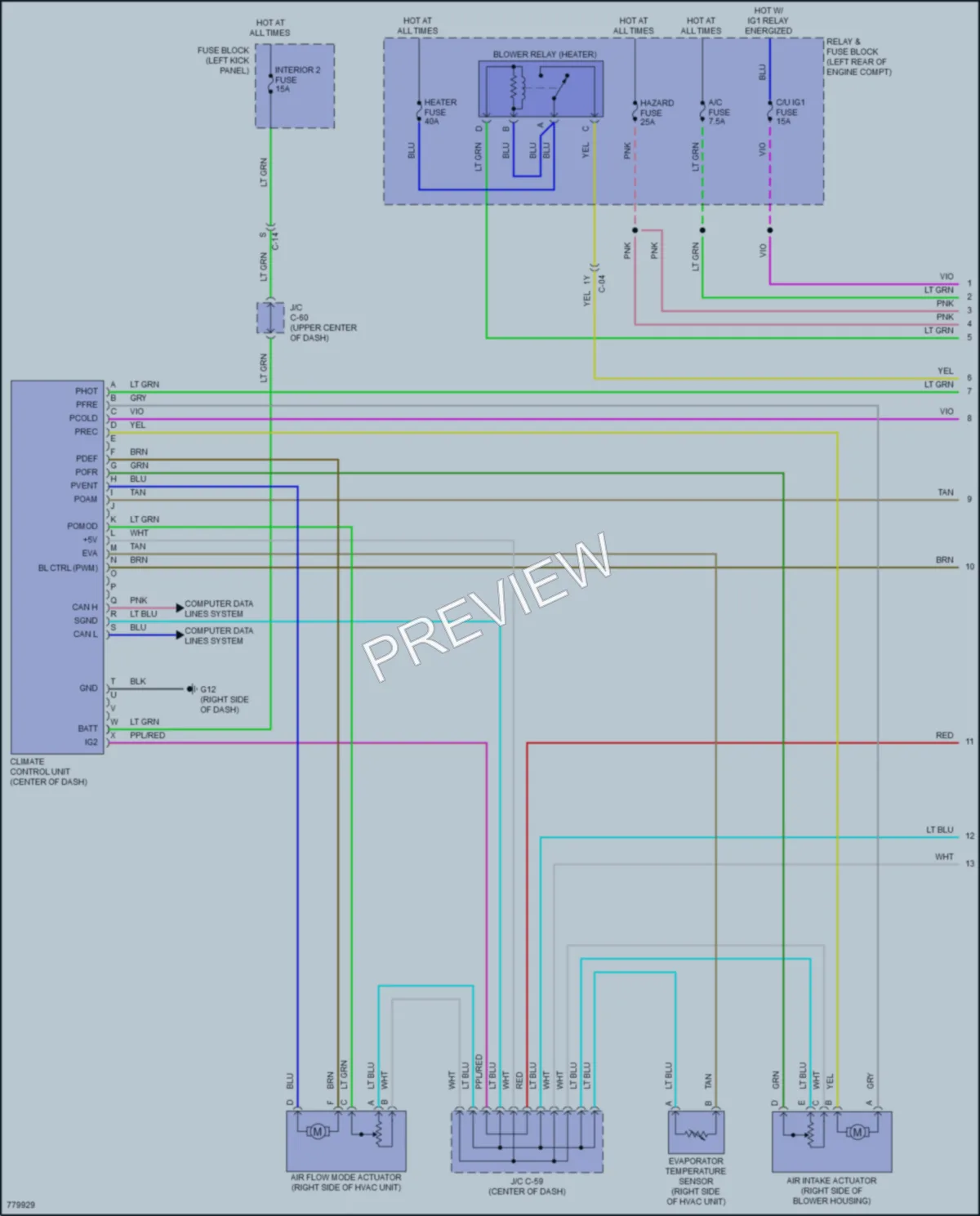 2022 Mazda CX5 Air Conditioning wiring diagram preview