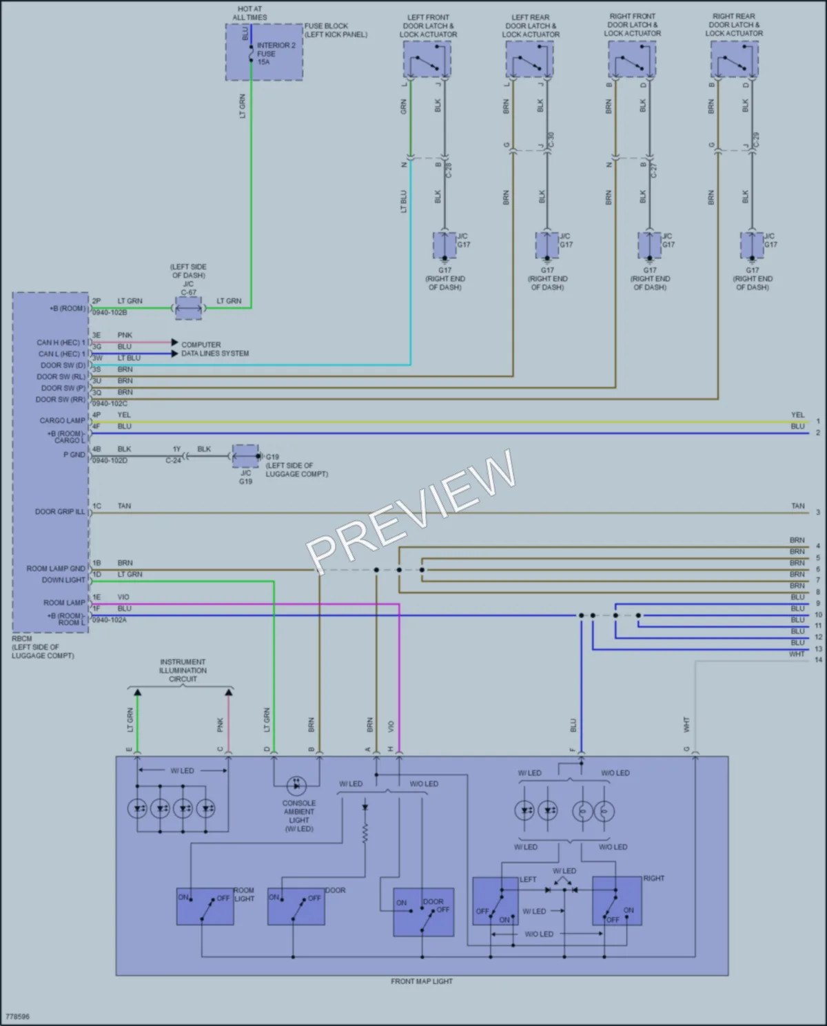 2022 Mazda CX5 Interior Lights wiring diagram preview