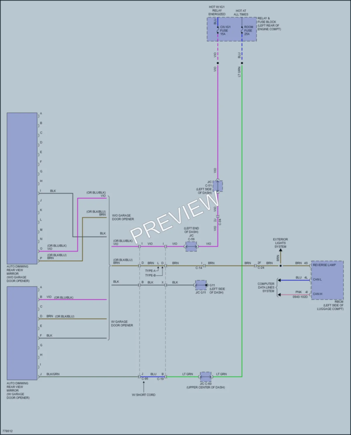 2022 Mazda CX5 Power Mirrors wiring diagram preview