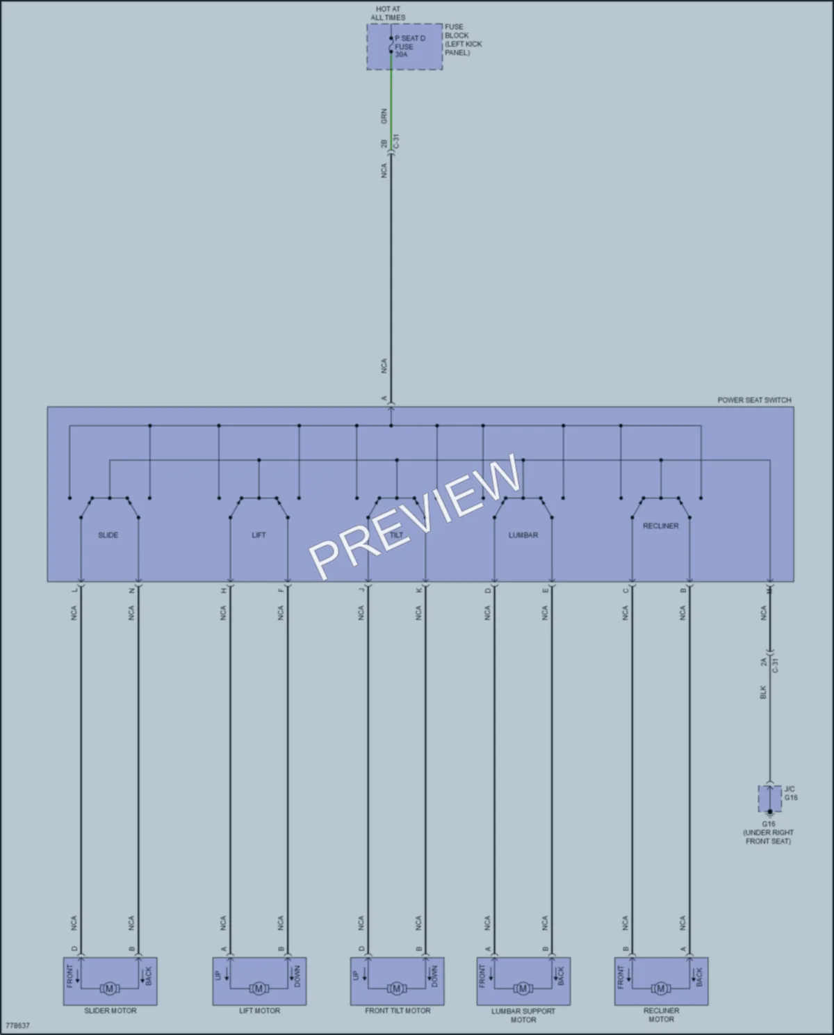 2022 Mazda CX5 Power Seats wiring diagram preview