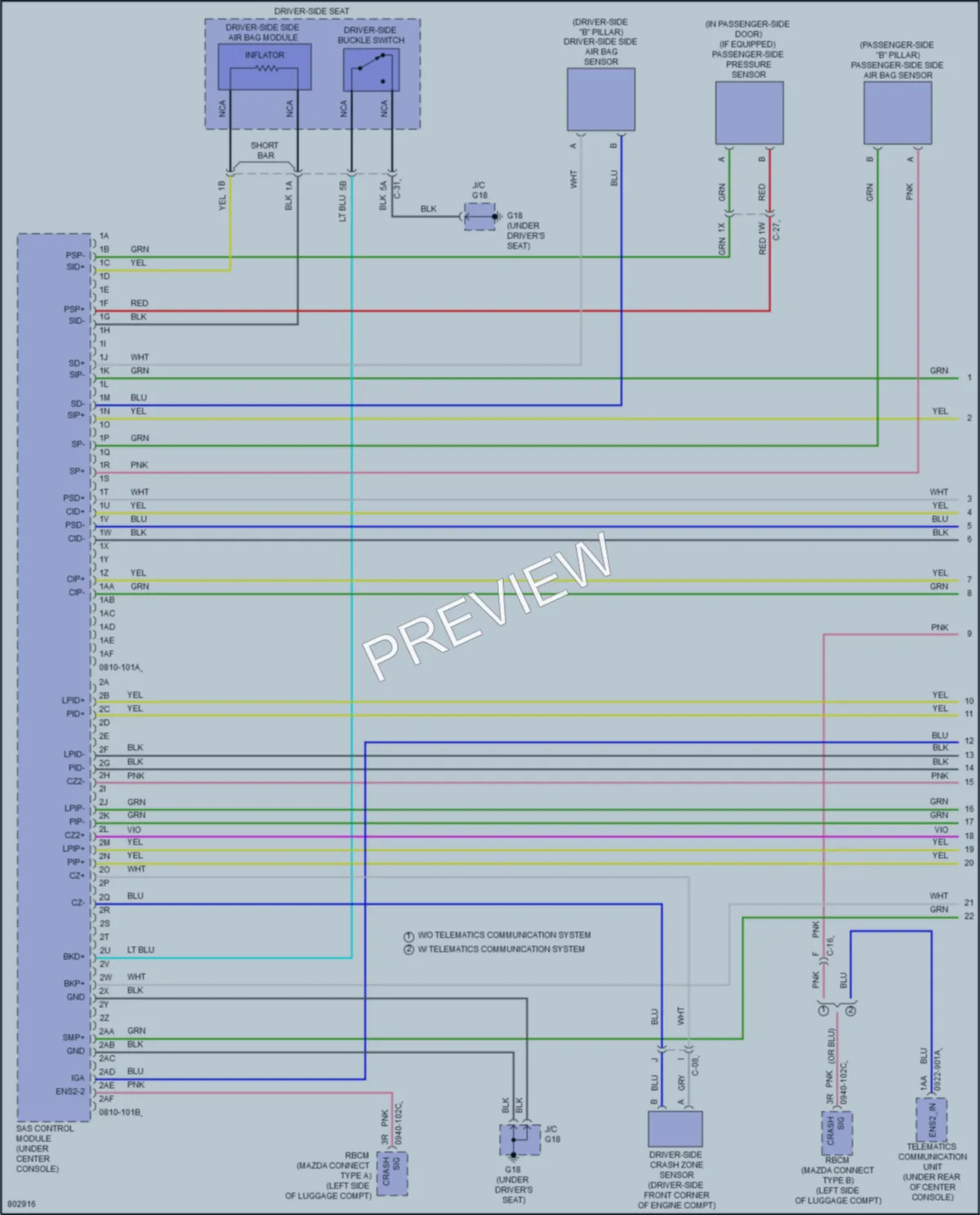 2022 Mazda CX5 Supplemental Restraints wiring diagram preview