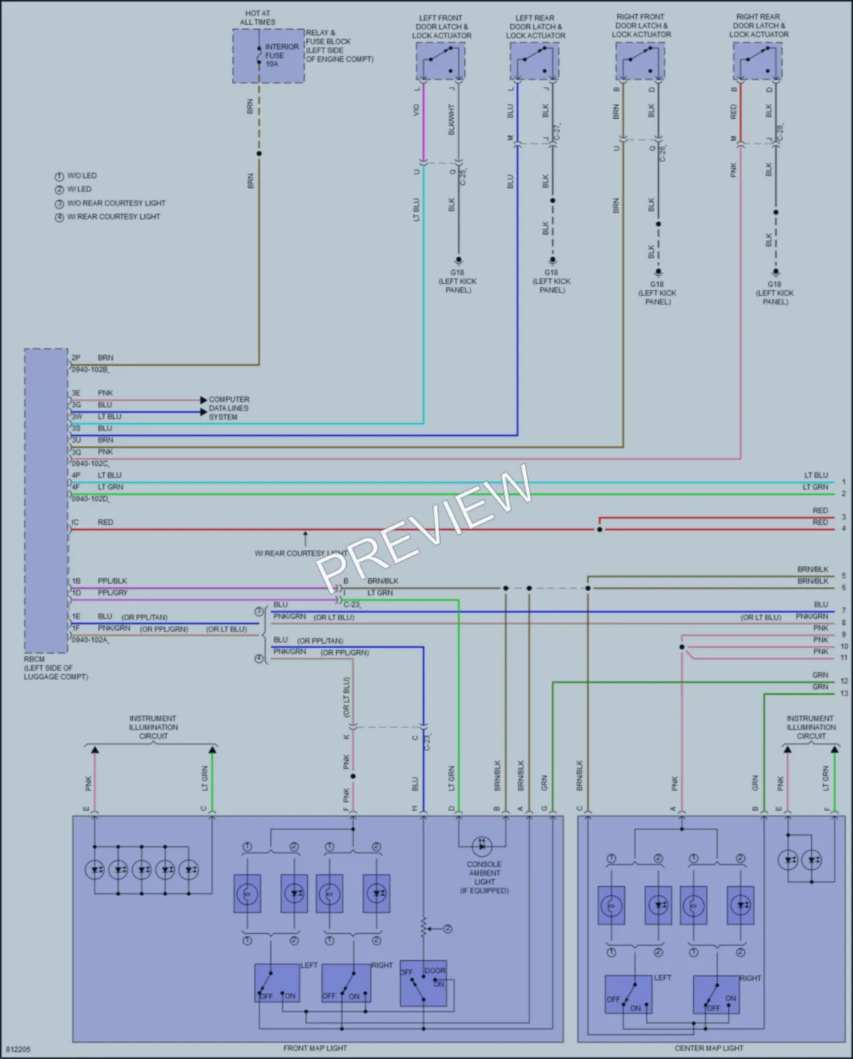 2022 Mazda CX9 Interior Lights wiring diagram preview