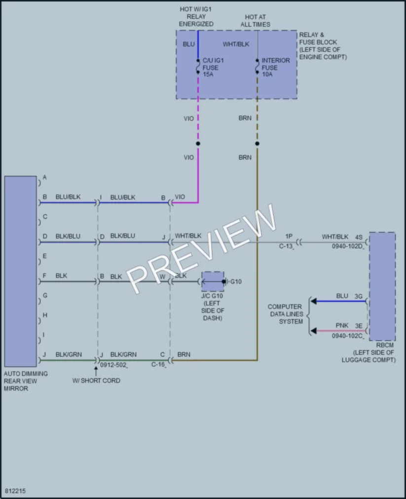 2022 Mazda CX9 Power Mirrors wiring diagram preview