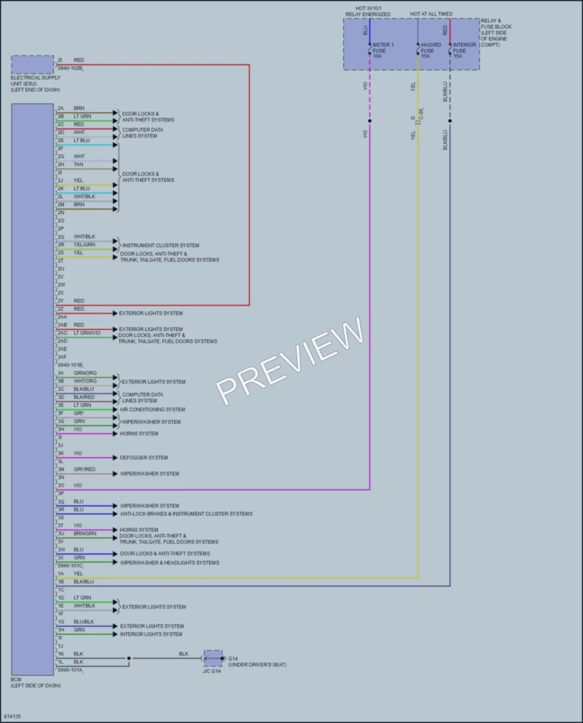2022 Mazda MX5Miata Body Control Modules wiring diagram preview
