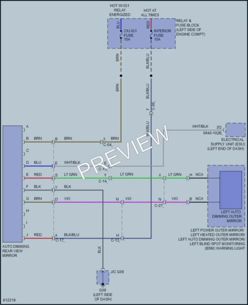 2022 Mazda MX5Miata Power Mirrors wiring diagram preview