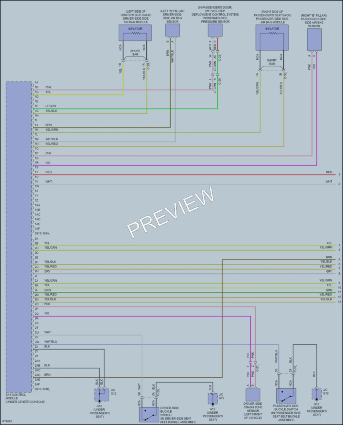2022 Mazda MX5Miata Supplemental Restraints wiring diagram preview