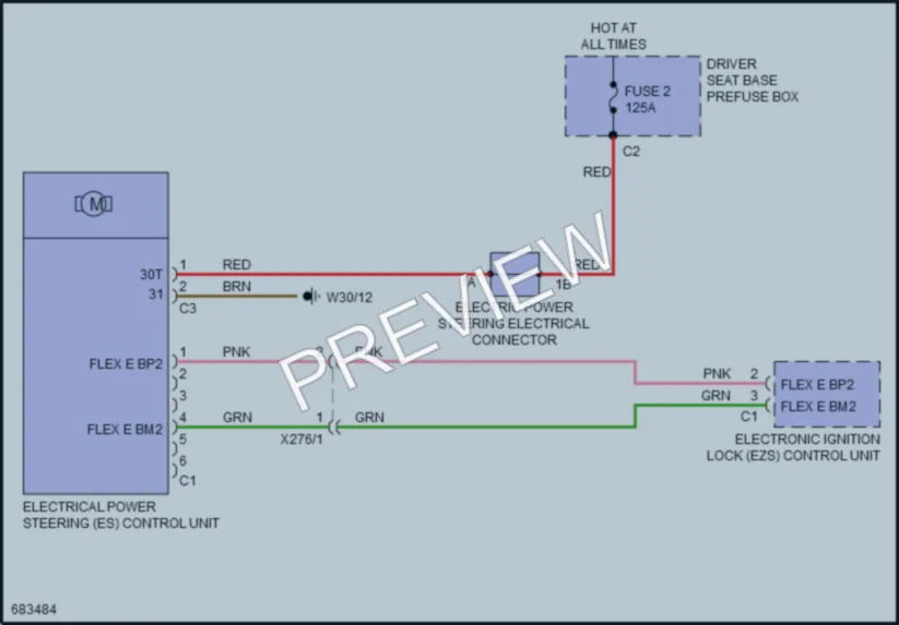 2022 MercedesBenz 3500XDSprinter Electronic Power Steering wiring diagram preview