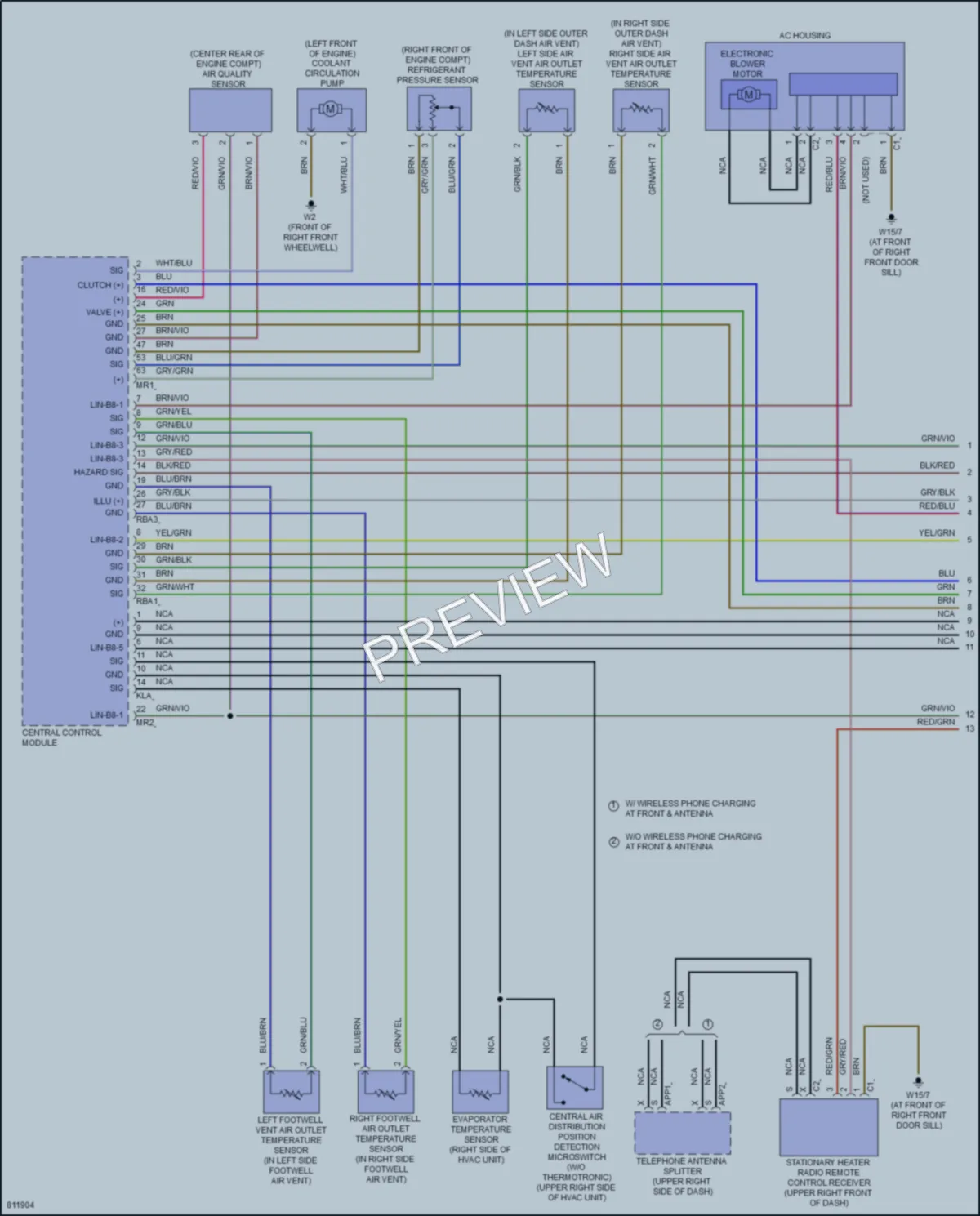 2022 MercedesBenz A220 Air Conditioning wiring diagram preview