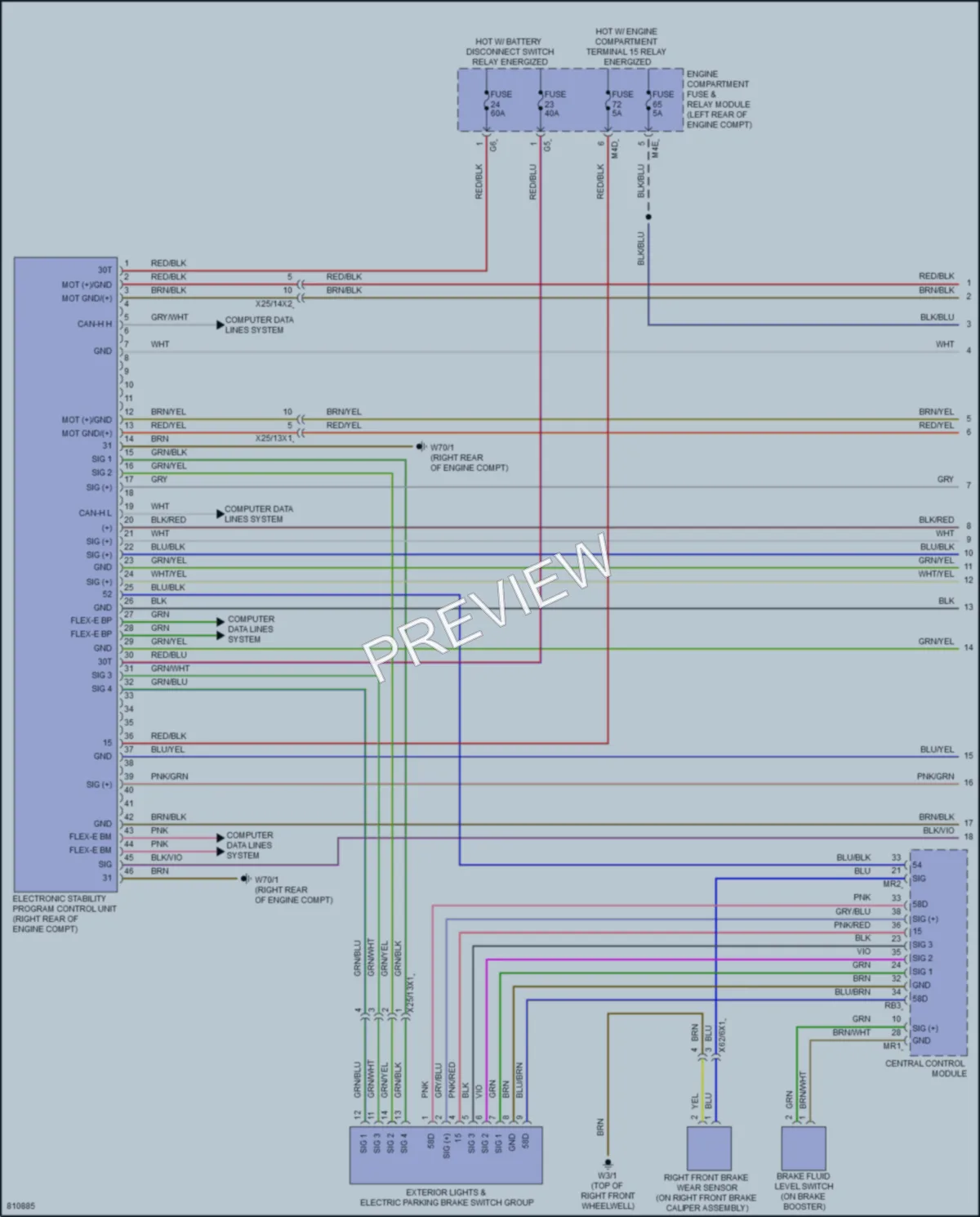 2022 MercedesBenz A220 Anti Lock Brakes wiring diagram preview
