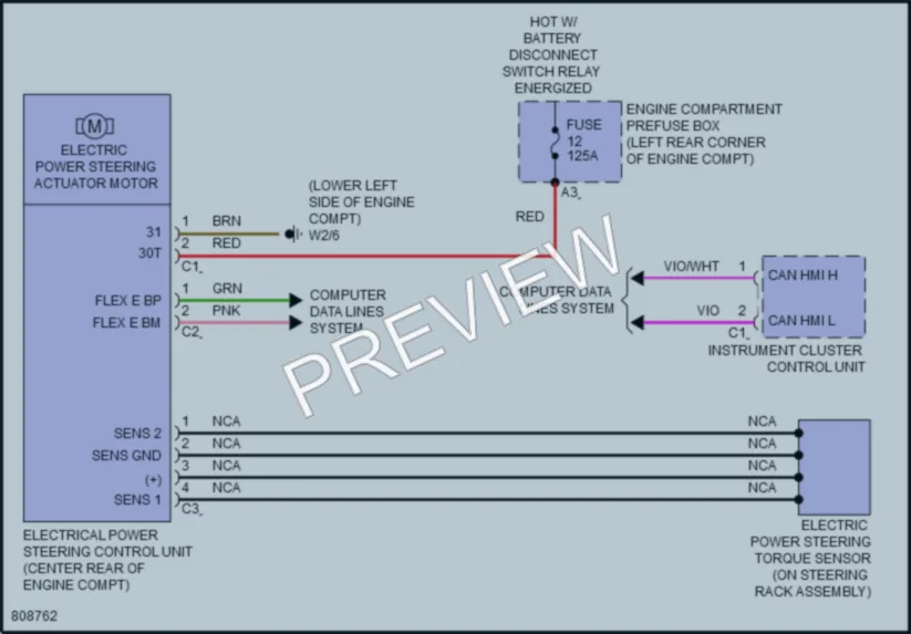 2022 MercedesBenz A220 Electronic Power Steering wiring diagram preview