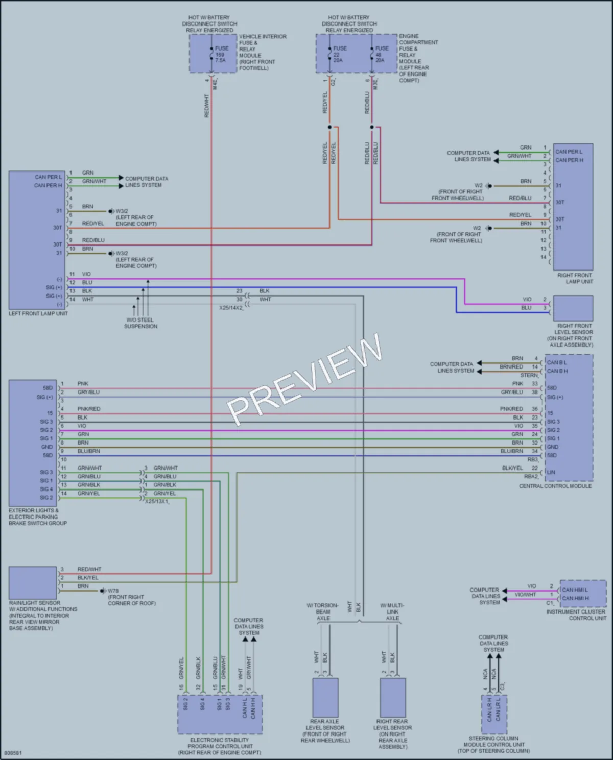 2022 MercedesBenz A220 Headlights wiring diagram preview