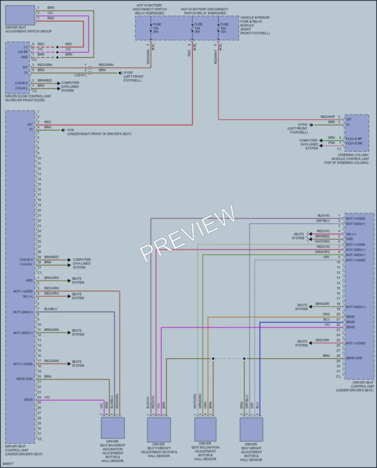 2022 MercedesBenz A220 Memory Systems wiring diagram preview