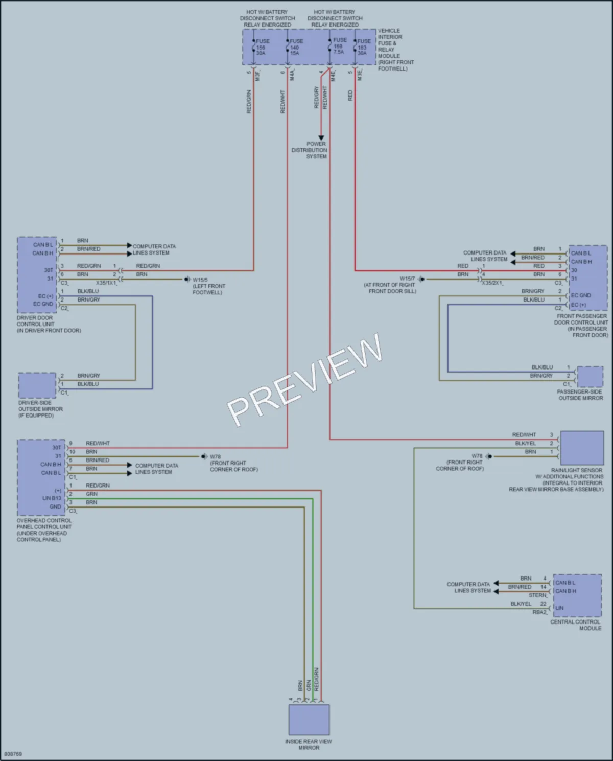 2022 MercedesBenz A220 Power Mirrors wiring diagram preview