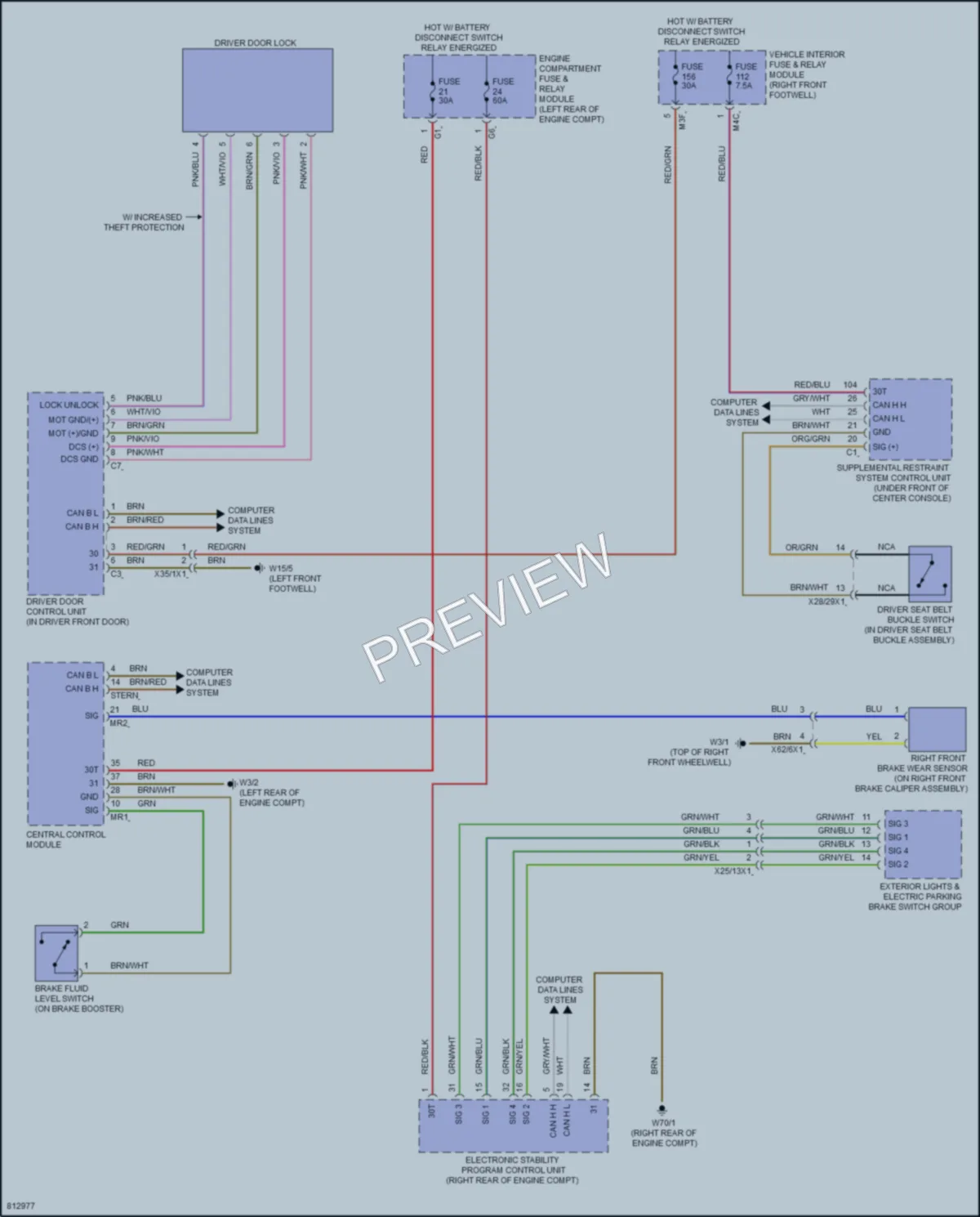2022 MercedesBenz A220 Warning Systems wiring diagram preview